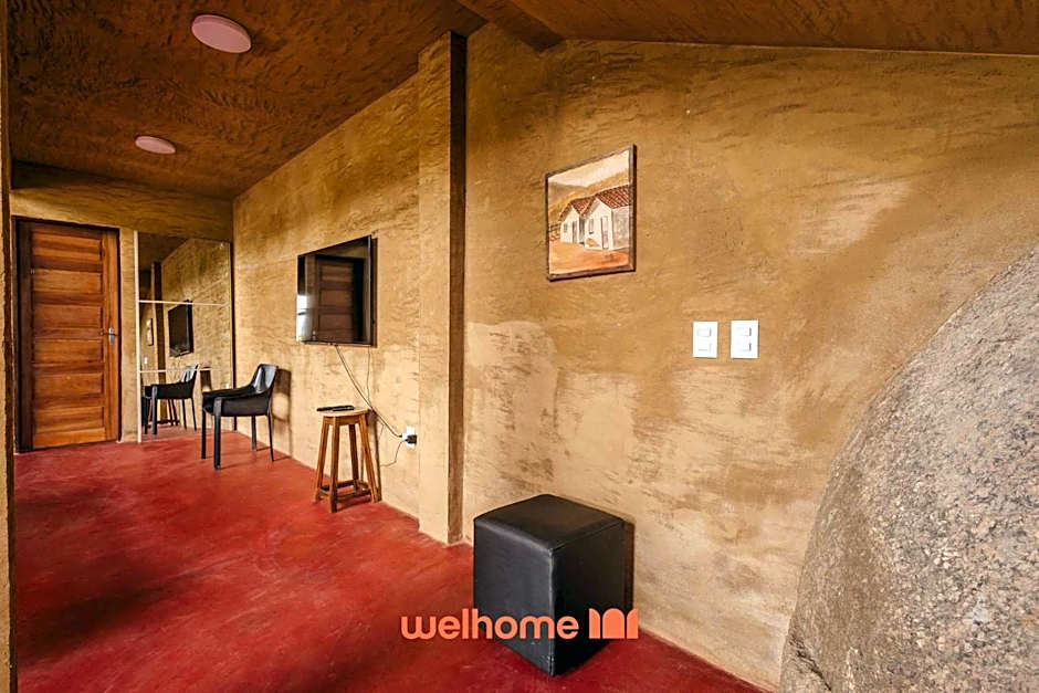 Casa na pedra em Serra Negra vista para montanha