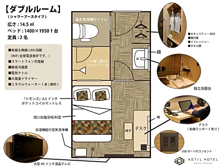 Standard Double Room with Shower - Smoking