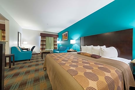 Suite-1 King Bed, Non-Smoking, Mini Suite, Sofa For Seating, Microwave And Refrigerator, High Speed 