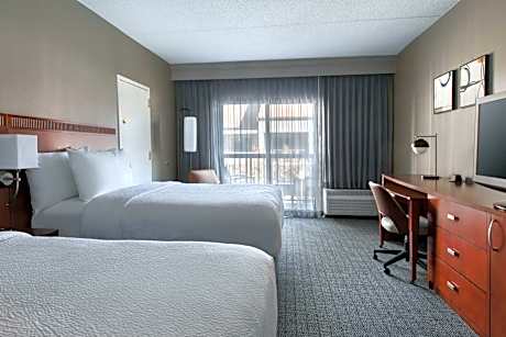 Double Room with Two Double Beds and Roll-n Shower - Mobility and Hearing Accessible