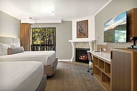 2 Queen Beds Accessible with Bathtub, Fireplace, and Balcony