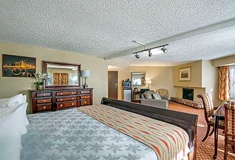 Suite-1 King Bed, Non-Smoking, Fireplace, Flat Screen Television, Sitting Area, Microwave And Refrig
