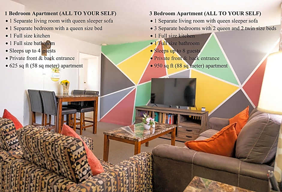 Home Style Apartments - 1 & 3 BR Suites with Full Kitchen