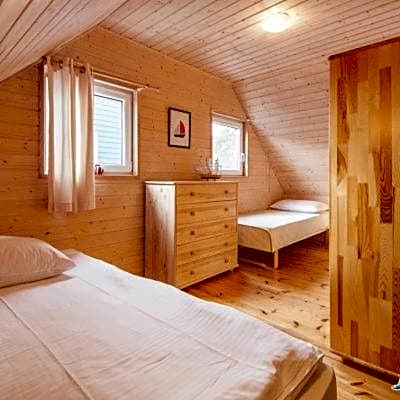 Błękitne domki przy morzu