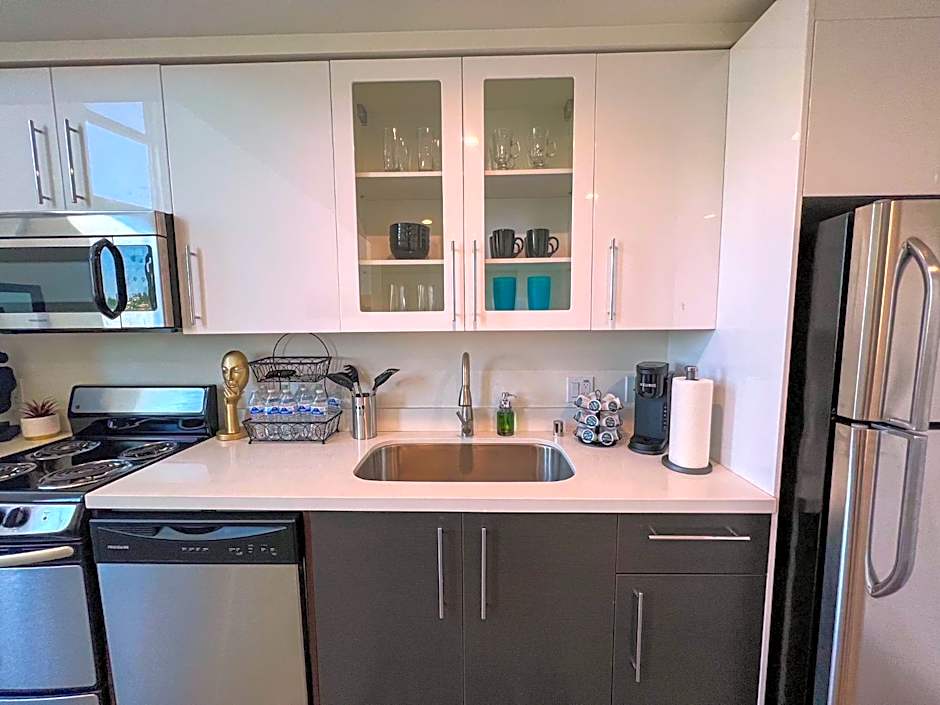 Downtown Los Angeles Skyline balcony view Modern Penthouse