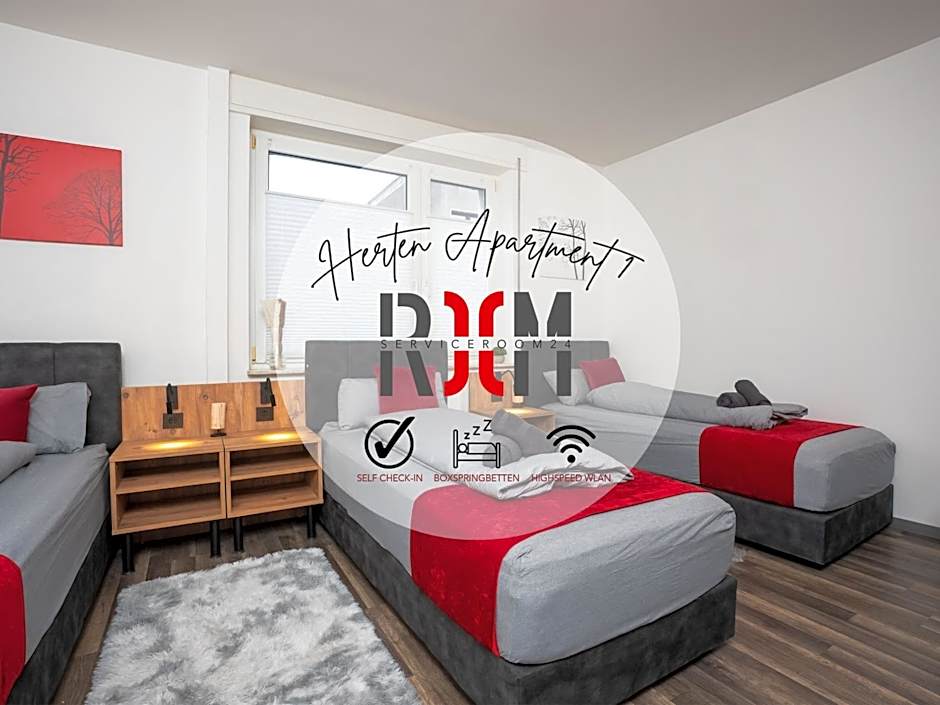 Serviceroom24 - Apartment 1 in Herten WLAN - Smart-TV - 24-7 Check-in und Küche