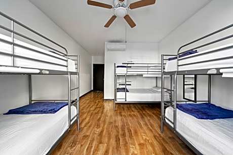 Bed in 8-Bed Mixed Dormitory Room - Shared Bathroom & AC