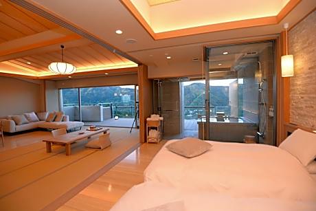 Deluxe Corner Suite with Tatami Area with Open-Air Bath - Top Floor-(RYO)