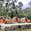 Triangular house and hot spring