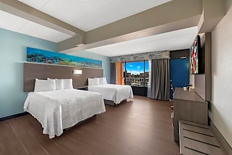 Premium Two Double Beds with Partial Ocean View Smoke Free (Upgraded Bedding)