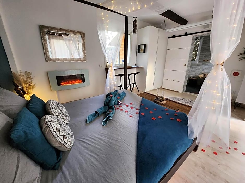 A l'Orée des pins - Gite et spa de 30 m2- Options Home Cinéma, Romantique