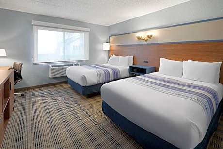 Double Room with Two Double Beds and Roll-in Shower - Mobility Access/Non-Smoking