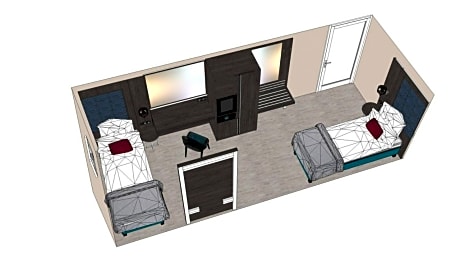 Two bedrooms in the basement with shared bathroom
