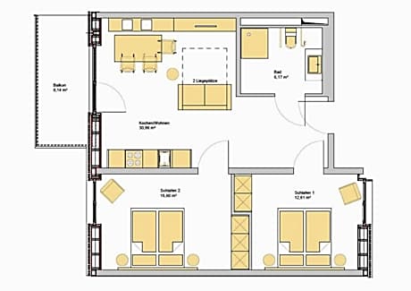 Two-Bedroom Apartment "Schienerberg" river view