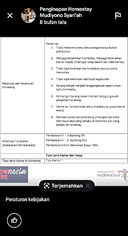 Penginapan Homestay Mudiyono Syari'ah