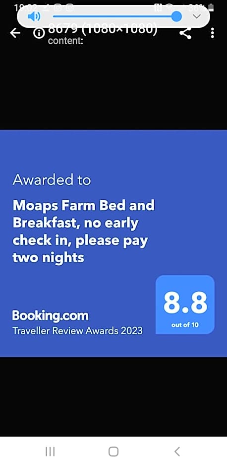 Moaps Farm B&B support small business, welcome, check in from 5 pm