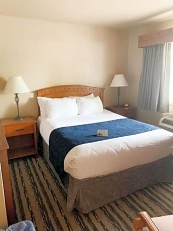 1 queen bed - non-smoking, small room, shower only, microwave and refrigerator, continental breakfast