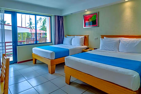 2 Double Beds - Non-Smoking, Flat Screen Television, Balcony, Pool View, All Inclusive(Breakfast Lunch Dinner & Snacks), High Speed Internet Access