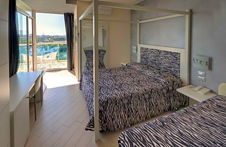 Double or Twin Room with Balcony and Side Sea View