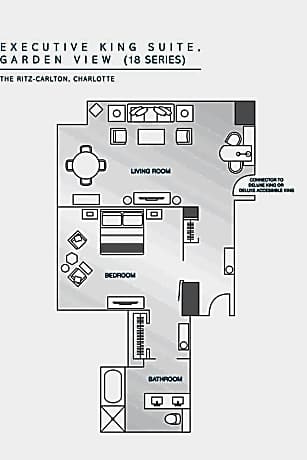 1 Bedroom Executive Suite, 1 King, Sofa bed, Garden view