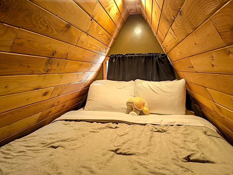 Mushroom theme cabin on 33 Acre Farm