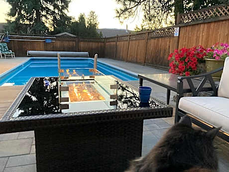 Bright poolside walkout two bedroom basement suite in the Okanagan