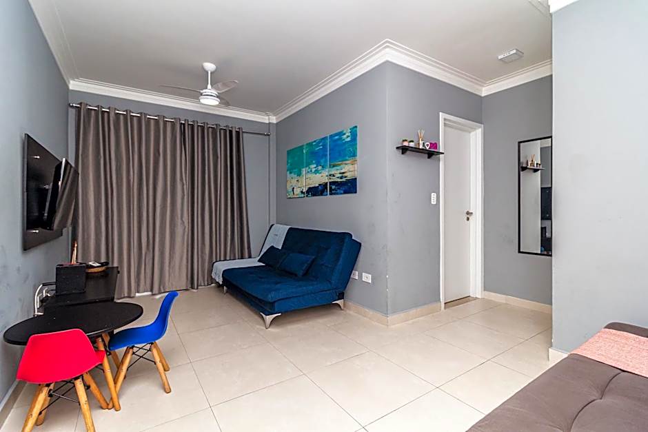 Piemax Praia Grande - 100m PRAIA do BOQUEIRÃO e CENTRO - Vista MAR - Varanda GOURMET com CHURRASQUEIRA privativa - AR CONDICIONADO em todos os ambientes - Wi-Fi 600 Mbps - HOME OFFICE- Vaga de Garagem - Acomoda até 6 pessoas