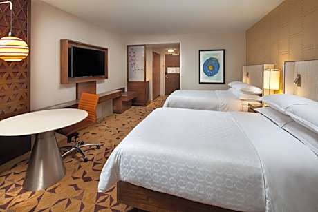 Double Room with Two Double Beds and Roll-In Shower - Mobility and Hearing Accessible