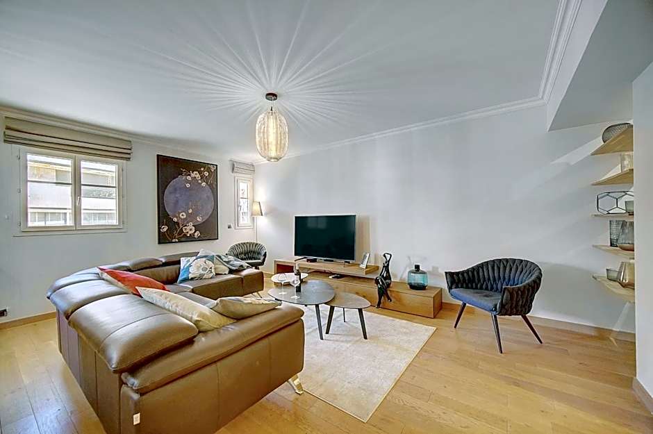 Cannes banane 50m croisette, luxueux 4 pièces dans résidence de standing