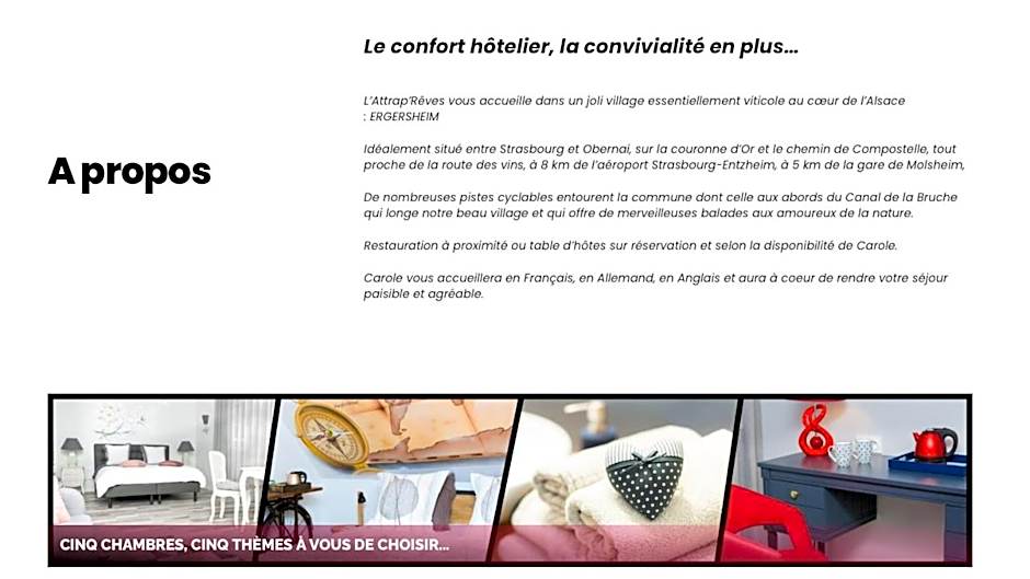 L'Attrap'Rêves : Le confort Hôtelier, la convivialité en plus