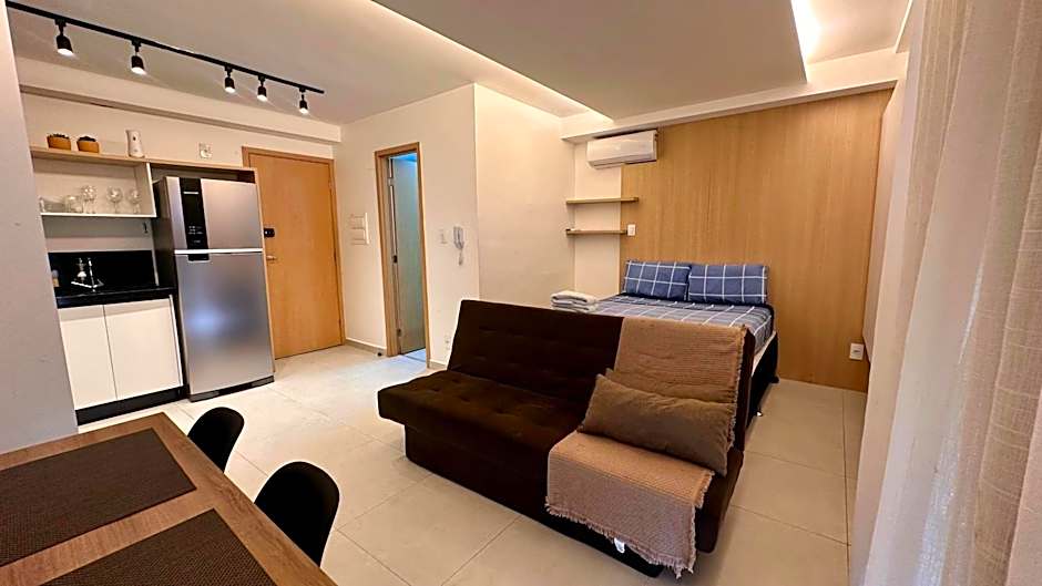 Studio Super Luxo com ar condicionado vaga piscina academia coworking etc