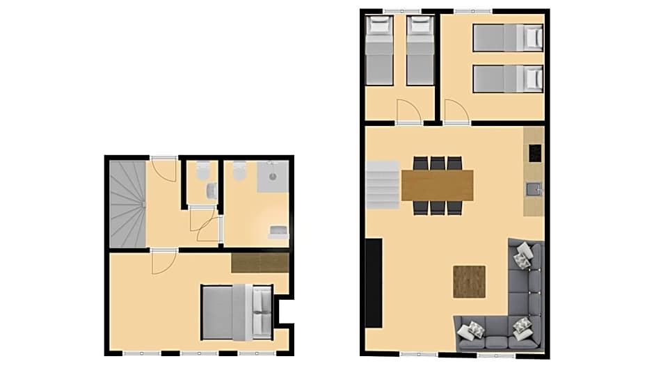 Photo 1 of 7 of 3 Bedroom 1 Double Bed Apartment