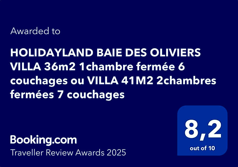 HOLIDAYLAND BAIE DES OLIVIERS VILLA 36m2 1chambre fermée 6 couchages ou VILLA 41M2 2chambres fermées 7 couchages