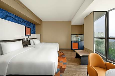 Premium Double Room with Two Double Beds and City View