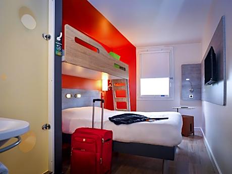 Triple Room with Large Bed and Overhead Bunk.