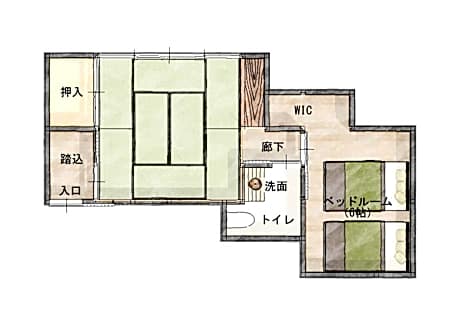 Deluxe Room with Tatami Area and Shared Bathroom and Private Toilet