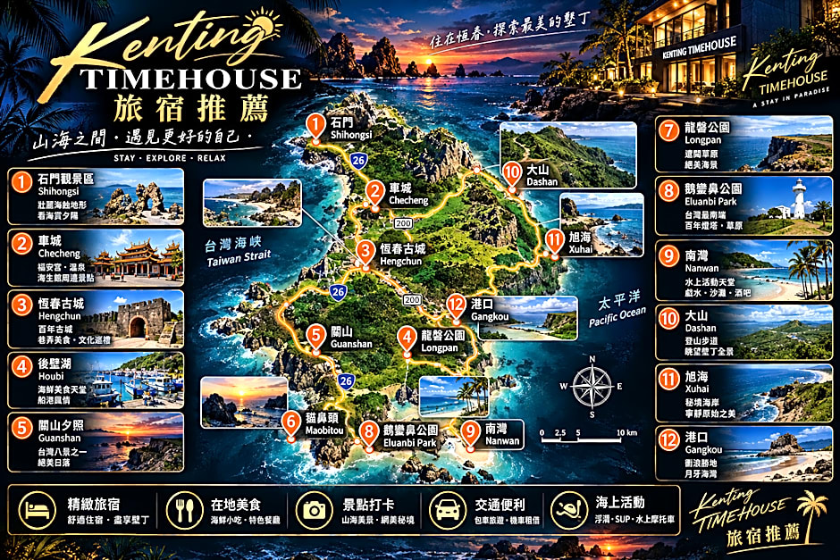 l墾丁恆春古城戀戀時光旅宿 - 電動麻將 - k歌 - 烤肉 - 德州撲克 - IG Kenting Timehouse可包棟