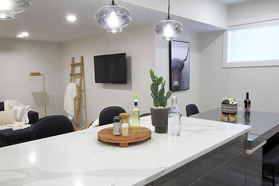 Executive Bsmt Suite, King Bed, 5 min to DT & Whyte Ave, Sleeps 6!
