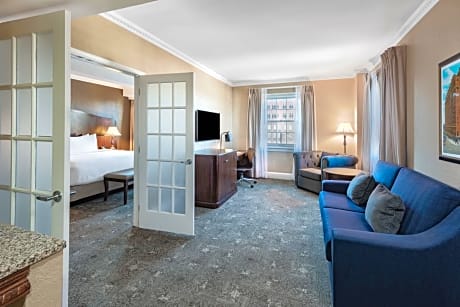 1 King Bed, Deluxe One-Bedroom Mobility Access Suite, Roll-In Shower, No Smoking