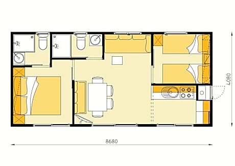 Deluxe Two-Bedroom Mobile Home with Terrace and Lake View