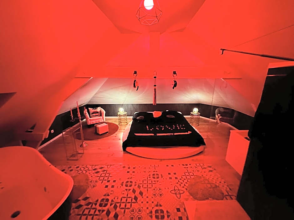 Redroom Loveroom Chambre Spa privative Insolite Thème 50 nuances de grey