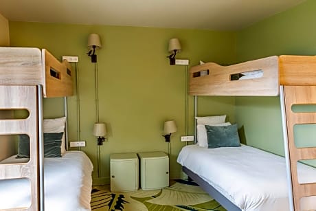 Tribe Room - One Double Bed and 4 Single Beds.