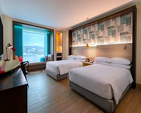 Double Room with Two Double Beds and View