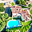 Villas with air conditioning and shared pool, just a few minutes from La Pelosa beach