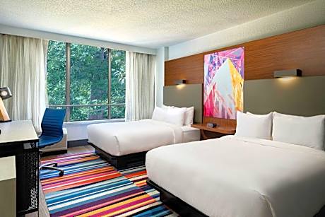 Double Room with Two Double Beds and Roll-In Shower - Mobility Access/Hearing Accessible