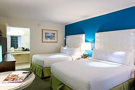 Standard Double Room with Two Double Beds and Accessible Roll-In Shower