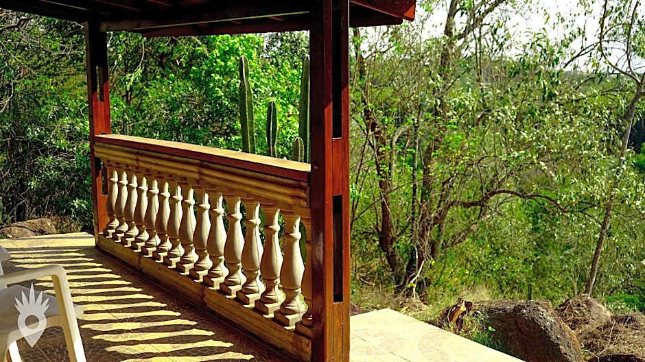 Chalé europeu com vista para natureza no interior