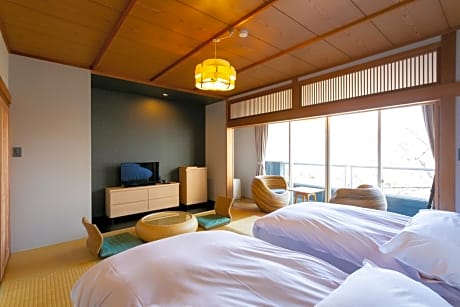 Twin Room with Tatami Area and Private Hot Spring Bath - Kaede