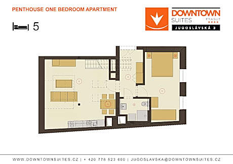 One Bedroom Penthouse Apartment
