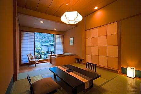 Japanese-style room with a seasonal Kaiseki dinner and Japanese breakfast
